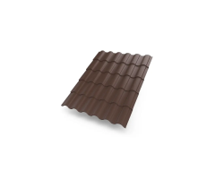 Металочерепиця 0,4мм двостороння(Матполіестер; Україна ;8017 Шоколад)